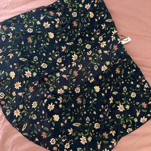 Navy and flower print kimono